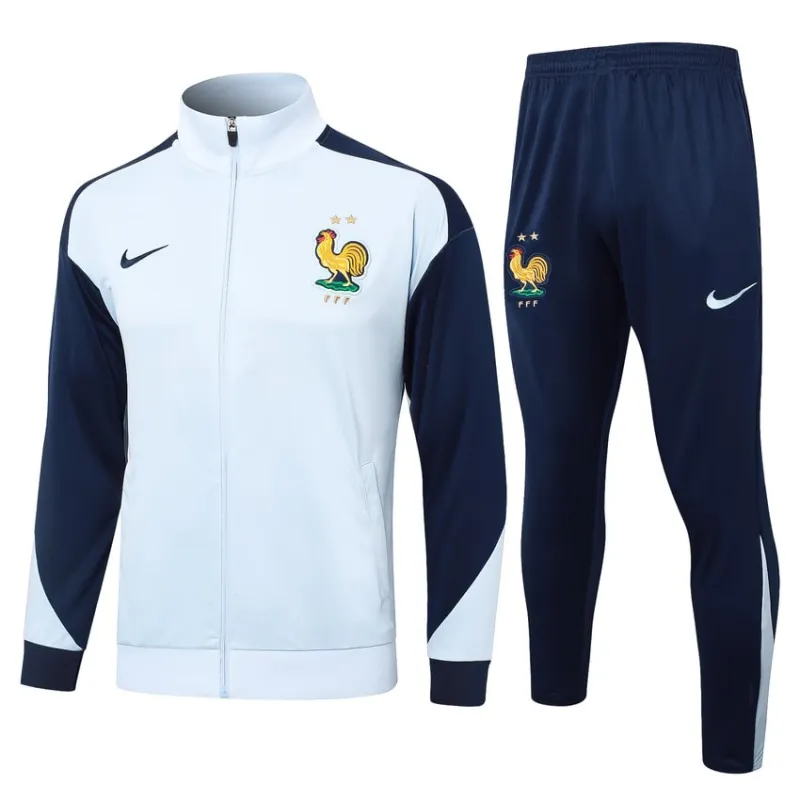 La veste de sport et les pantalons de l'équipe de France 2024/25 - blanc