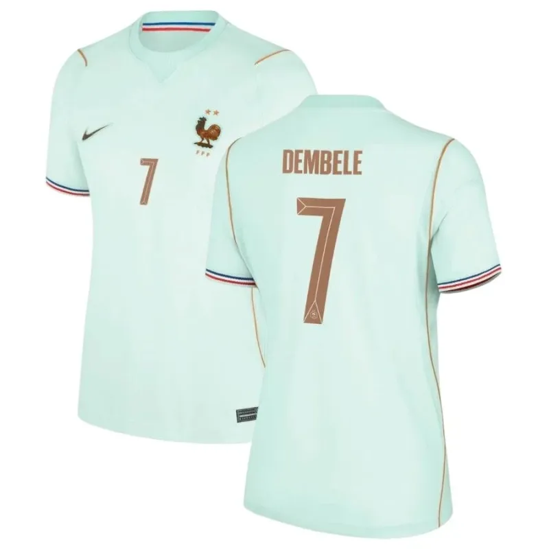 France DEMBELE Coupe du Monde 2026 maillot extérieur femme vert