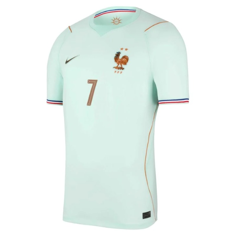 Frankreich DEMBELE WM 2026 Kinder Auswärtstrikot Set grün