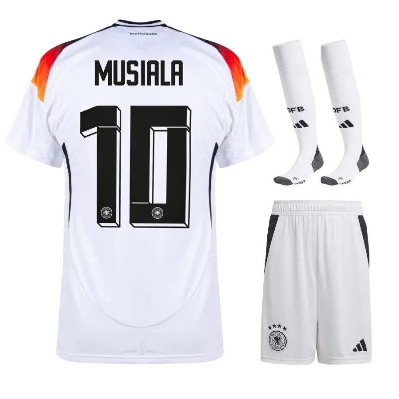 Le kit pour enfants domicile de Jamal Musiala 2024/25 - Blanc