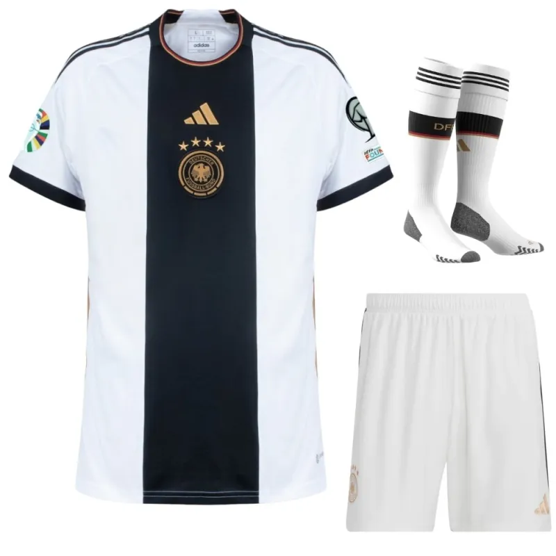 Kit maglia per bambini della Germania per l'Euro 2024 in campo nazionale - Bianco