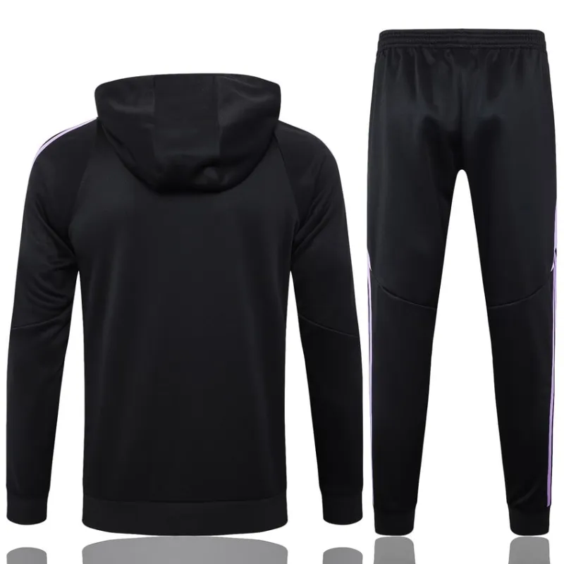 Vêtements de sport avec capuche + pantalons de l'Allemagne 2024/25 - Noir