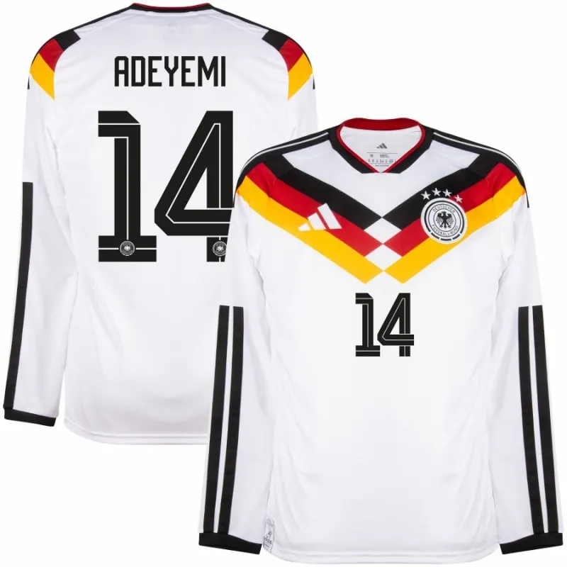 Deutschland ADEYEMI 2026/27 Heimtrikot mit langen Ärmeln - Weiß