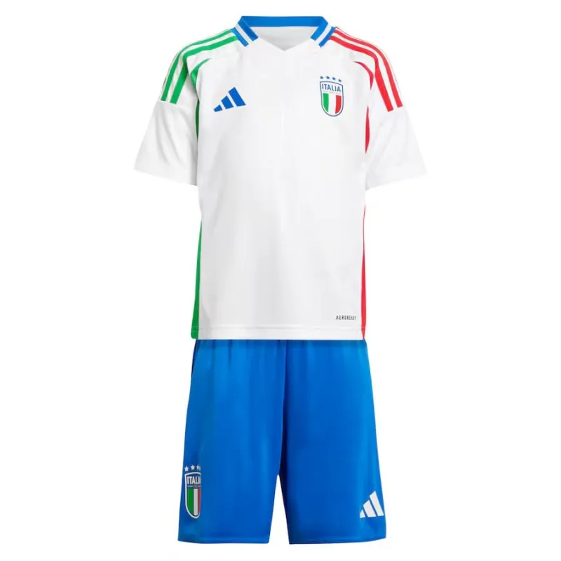 Il kit di maglio per bambini di trasferta dell'Italia 2024/25 - Bianco