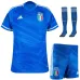 Il kit di maglio per i bambini di casa dell'Italia 2023/24 - Blu