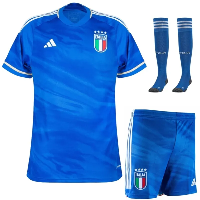 Il kit di maglio per i bambini di casa dell'Italia 2023/24 - Blu