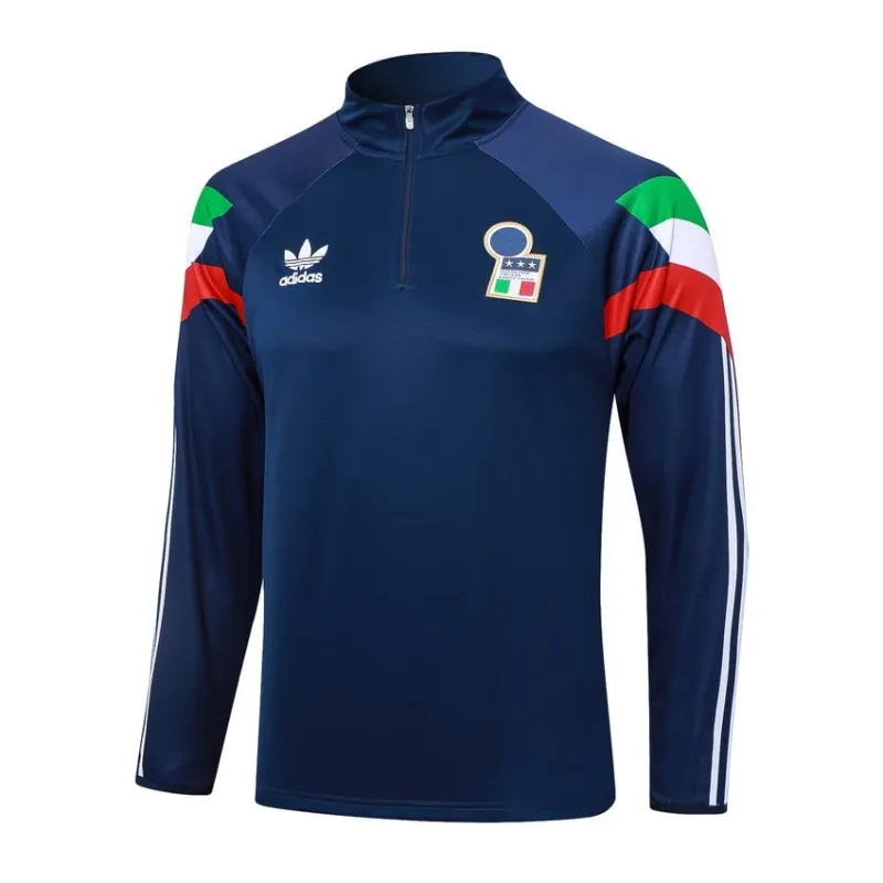 Traje de deporte de manga larga + pantalones de Italia 2024/25 - azul oscuro