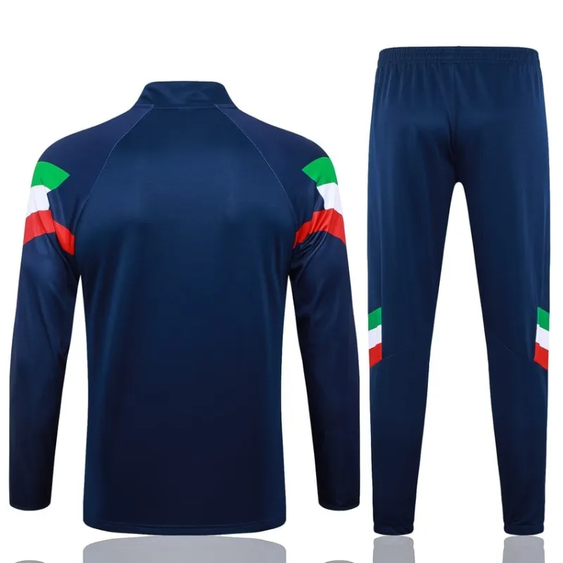 Traje de deporte de manga larga + pantalones de Italia 2024/25 - azul oscuro