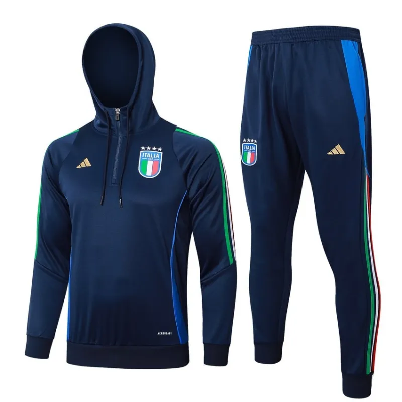 Italienische Hooded-Sportkleidung + Hosen 2024/25 - blau