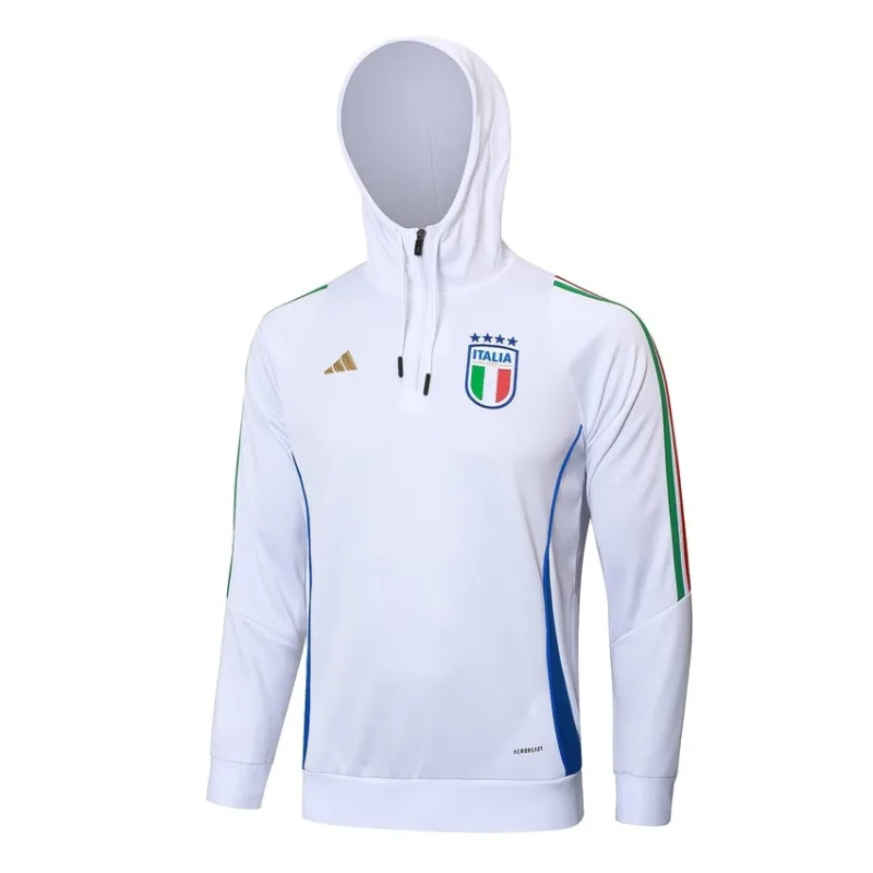 Italienische Hooded-Sportkleidung + Hosen 2024/25 - weiß