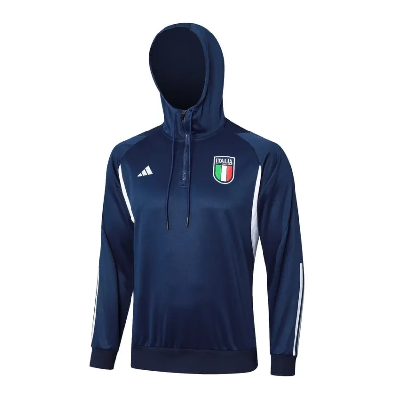 Italienische kapuzenhafte Sportbekleidung + Hosen 2024/25 - dunkelblau
