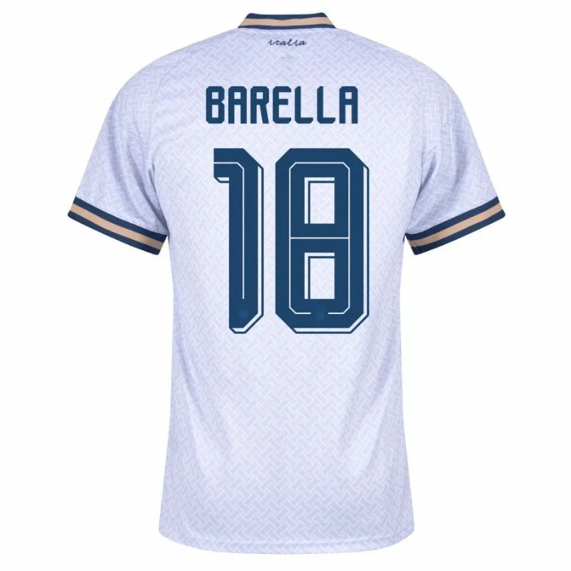 Italia BARELLA 2026/27 Maglia Trasferta Bambino Bianco