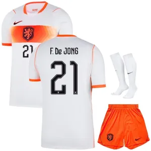 Paesi Bassi F. DE JONG 2026/27 Maglia Trasferta Bambino Bianco