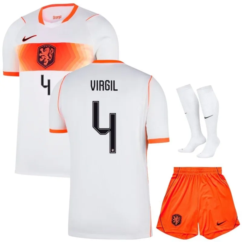 Kit Extérieur Enfant Pays-Bas VIRGIL 2026/27 Blanc