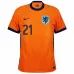 Le maillot domicile des Pays - Bas 2024/25 de De Jong - orange