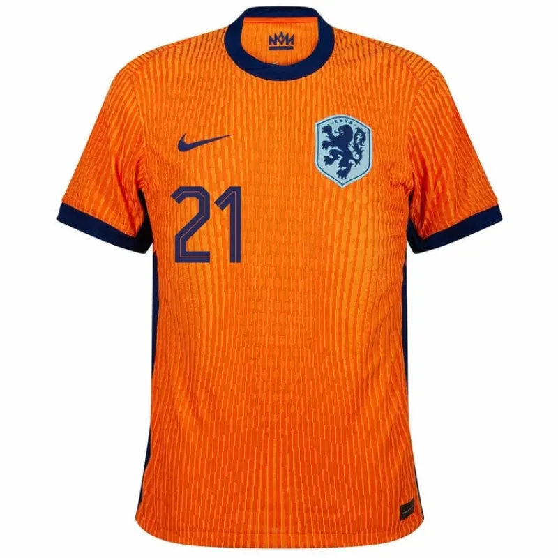 Le maillot domicile des Pays - Bas 2024/25 de De Jong - orange