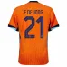 Le maillot domicile des Pays - Bas 2024/25 de De Jong - orange