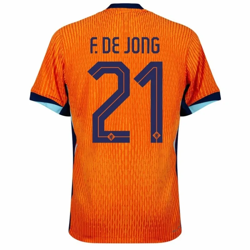 Le maillot domicile des Pays - Bas 2024/25 de De Jong - orange