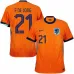 Le maillot domicile des Pays - Bas 2024/25 de De Jong - orange