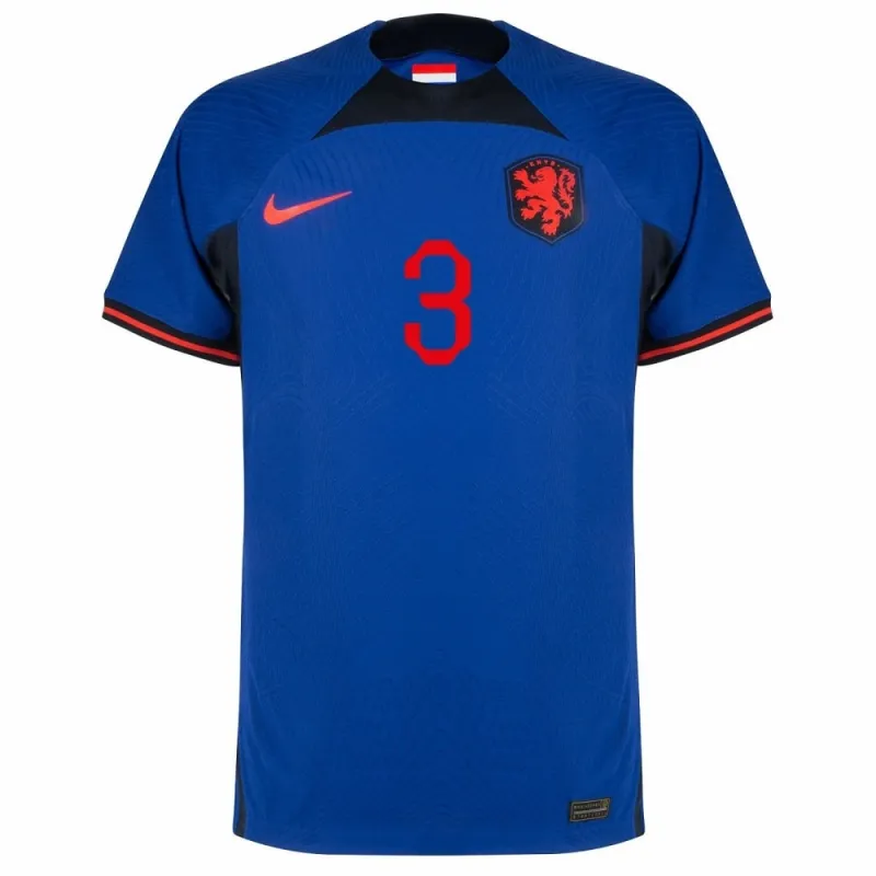La camiseta de fuera de los Países Bajos para la Copa Mundial de Fútbol 2022 de De Ligt - azul