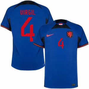 Pays-Bas VIRGIL Coupe du Monde 2022 maillot extérieur bleu