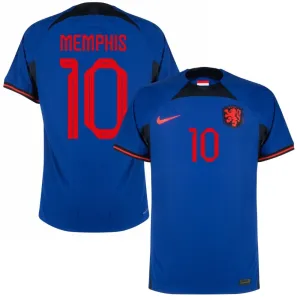 Maillot d'extérieur des Pays - Bas pour la Coupe du monde de football 2022 de Memphis - bleu