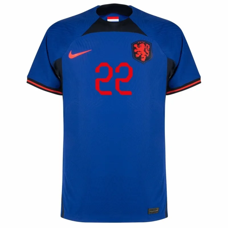 Camiseta de fuera de los Países Bajos para la Copa Mundial de Fútbol 2022 de Dumfries - azul