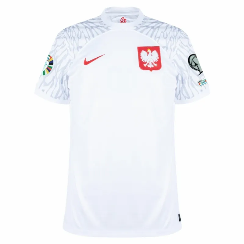 Maillot domicile de la Pologne pour l'Euro 2024 - Blanc