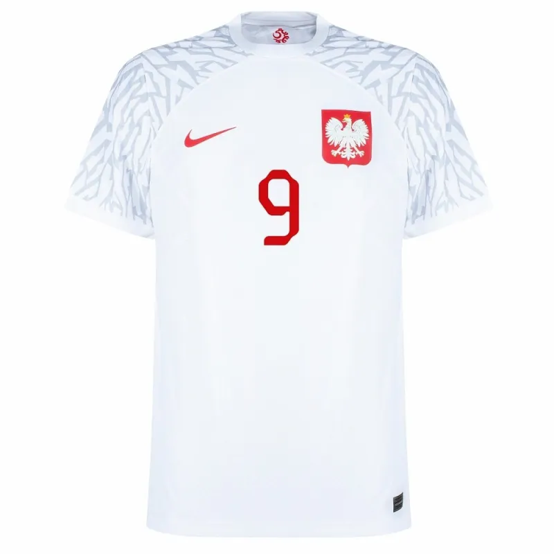 Lewandowski, das Heimtrikot von Polen für die Weltmeisterschaft 2022 - Weiß