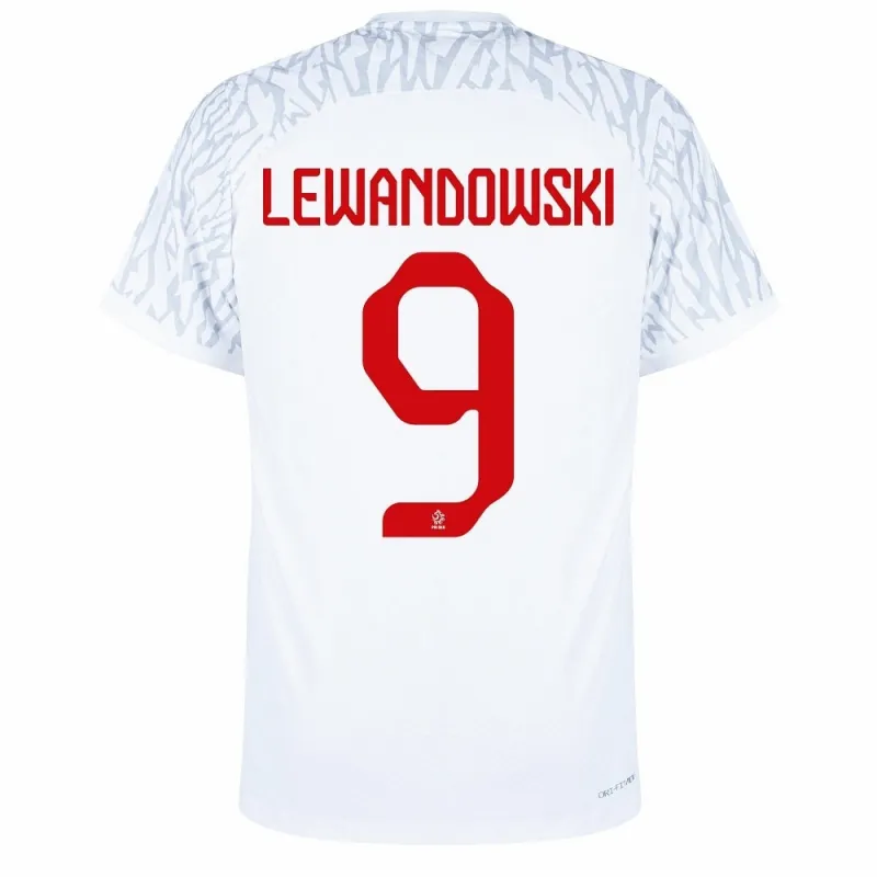 Lewandowski, das Heimtrikot von Polen für die Weltmeisterschaft 2022 - Weiß