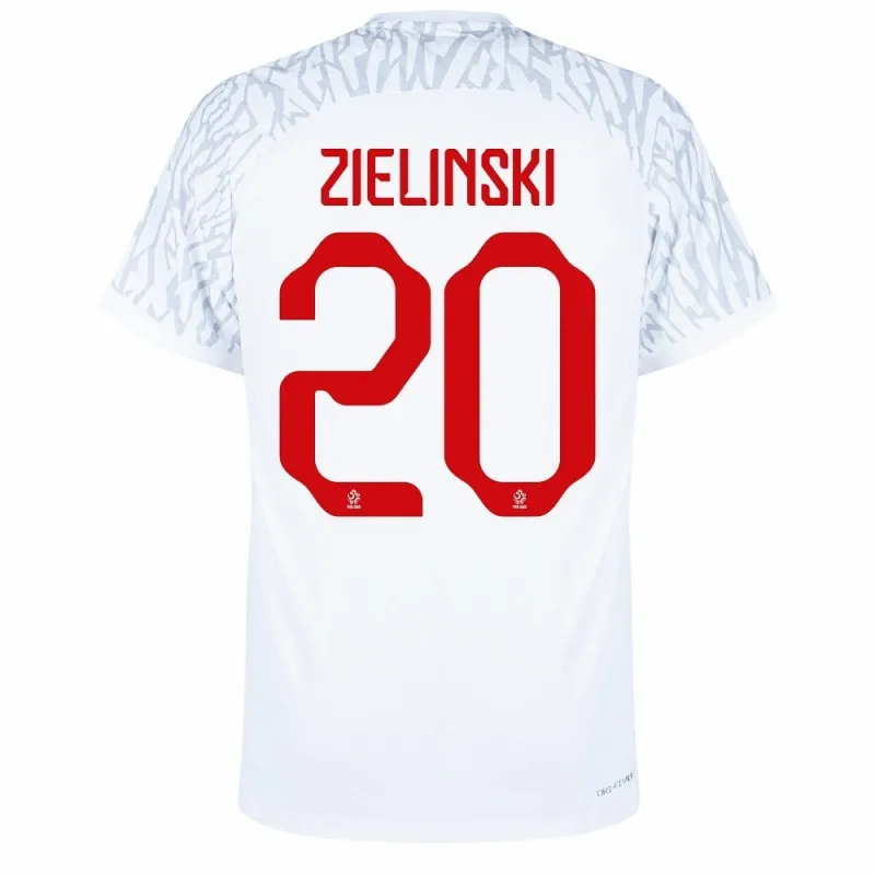Le maillot domicile de la Pologne pour la Coupe du monde 2022 de Zielinski - Blanc