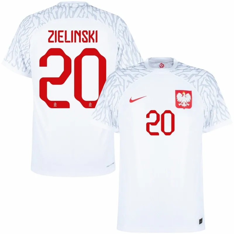 Le maillot domicile de la Pologne pour la Coupe du monde 2022 de Zielinski - Blanc
