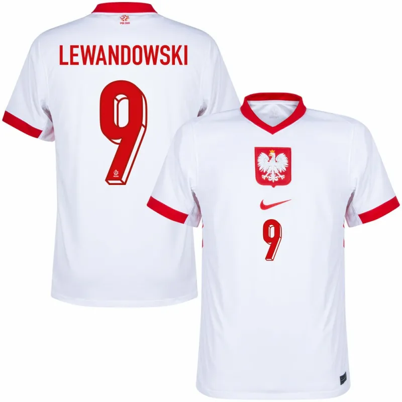 Pologne LEWANDOWSKI 2024/25 Maillot domicile - Blanc