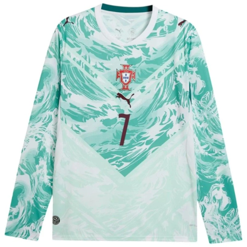 Camiseta Visitante Manga Larga Portugal RONALDO 2026/27 Verde