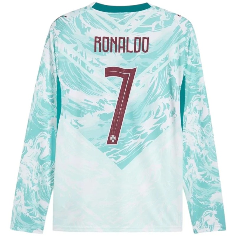 Camiseta Visitante Manga Larga Portugal RONALDO 2026/27 Verde