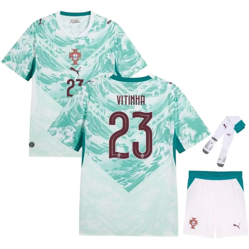 Portugal VITINHA 2026/27 Auswärtstrikot Kinder Grün