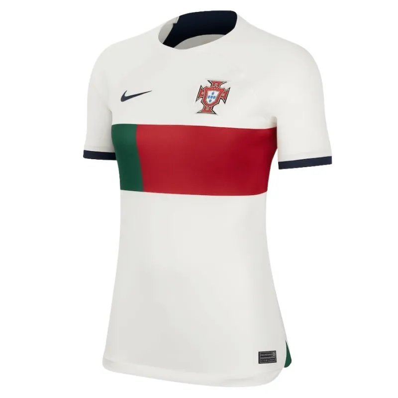 Camiseta femenina de visita de la Copa del Mundo FIFA 2022 de Portugal - Blanca