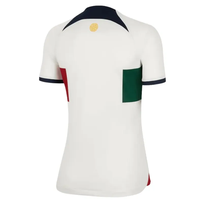 Camiseta femenina de visita de la Copa del Mundo FIFA 2022 de Portugal - Blanca