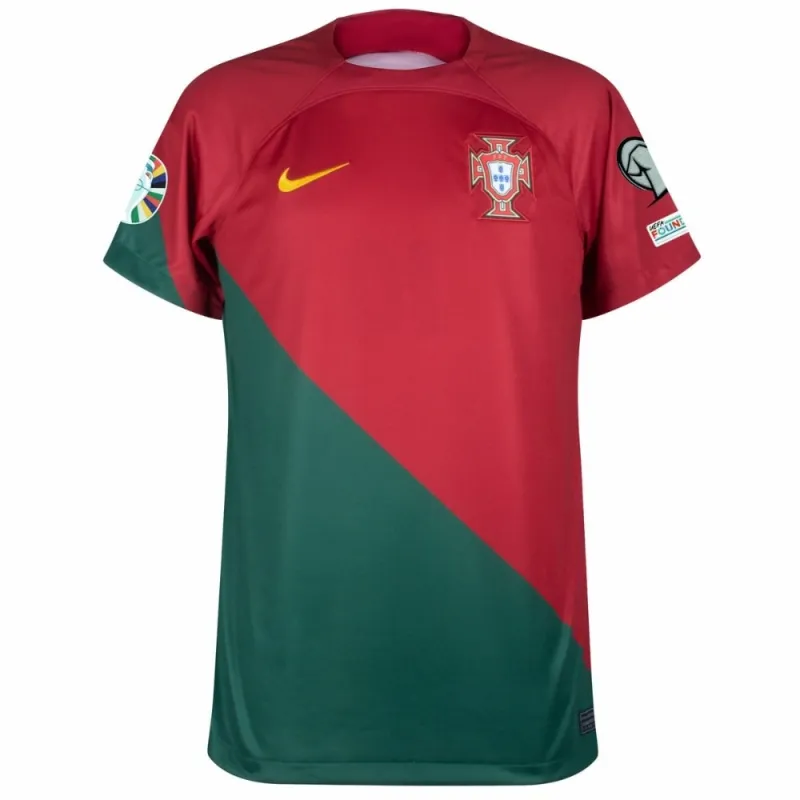 Portugals 2024 UEFA Euro Kinderheimtrikotsatz - Rot und Grün
