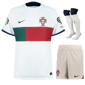 Conjunto de camisetas infantiles de visita de la Eurocopa 2024 de Portugal - Blanco