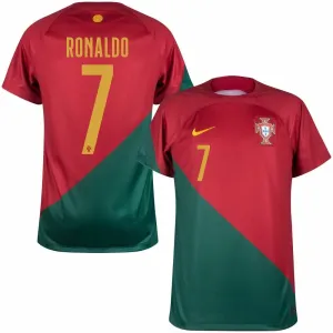 Camiseta de casa de la Copa del Mundo 2022 de Portugal de Ronaldo - Rojo y Verde