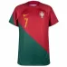 Jeux de maillots pour enfants d'accueil de la Coupe du monde 2022 du Portugal de Ronaldo - Rouge et Vert