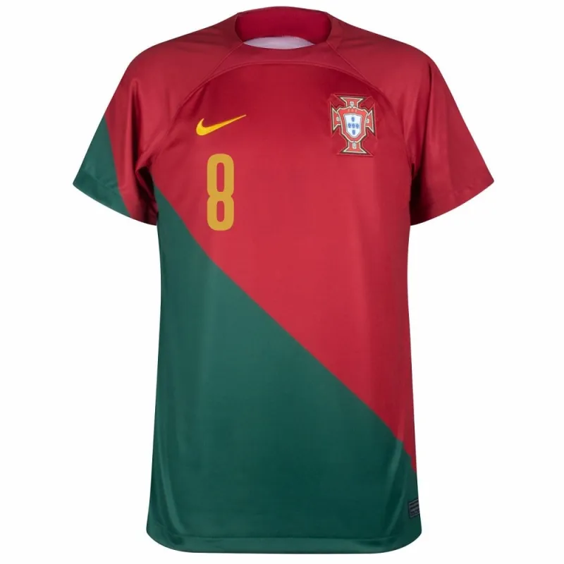 La camiseta de casa de la Copa del Mundo FIFA 2022 de Portugal de Bruno Fernandes - Rojo y Verde