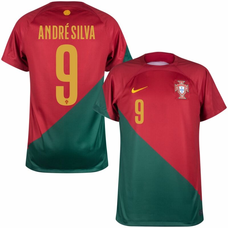 La maglia di casa della Coppa del mondo FIFA 2022 della Portogallo di André Silva - Rosso e Verde