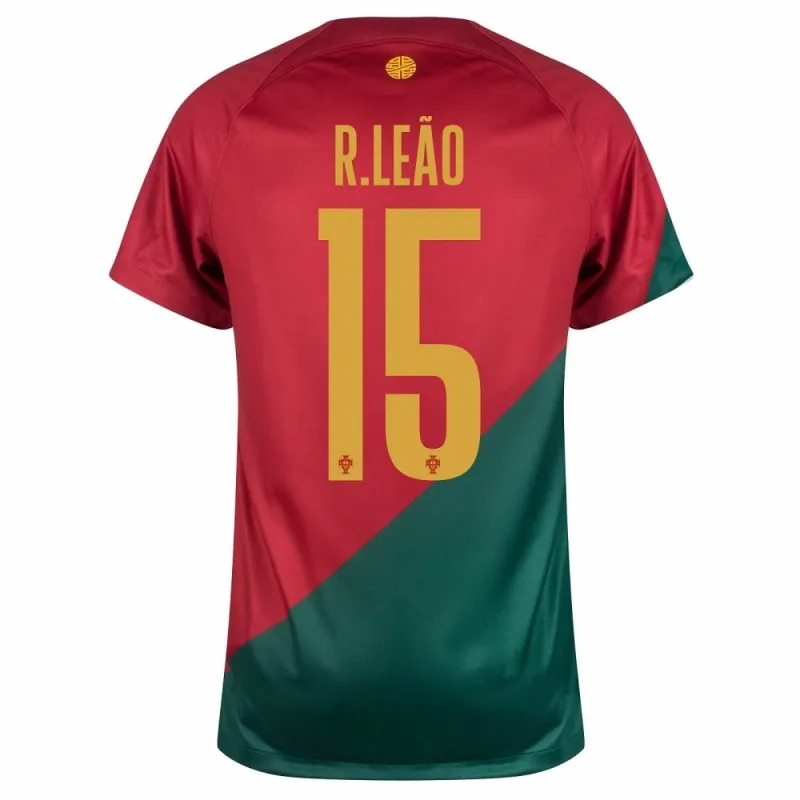 La camiseta de casa de la Copa del Mundo FIFA 2022 de Portugal de Rafael Leão - Rojo y Verde