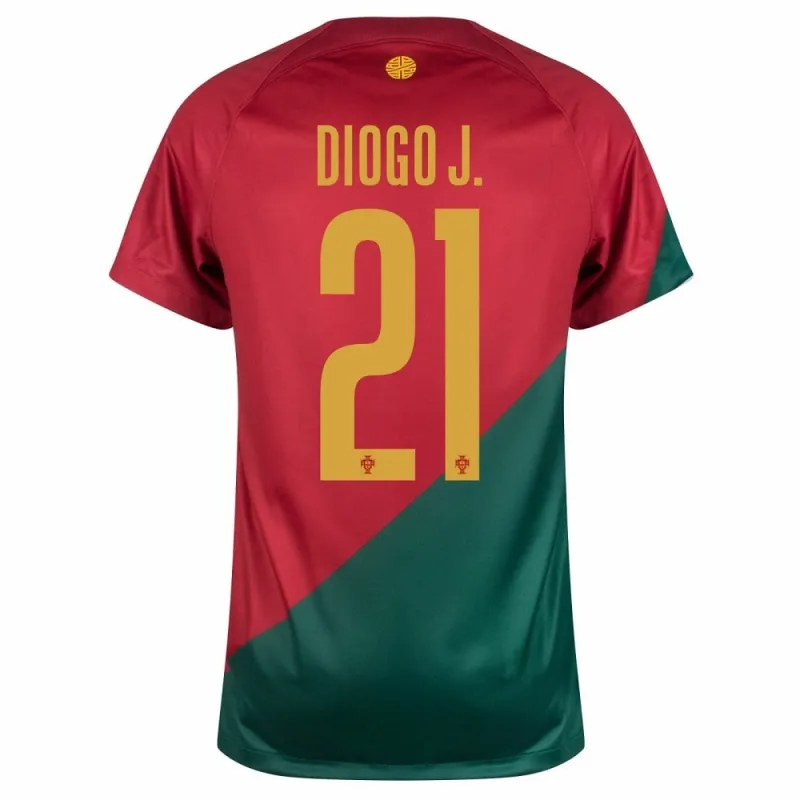 La camiseta de casa de la Copa del Mundo FIFA 2022 de Portugal de Diogo Jota - Rojo y Verde