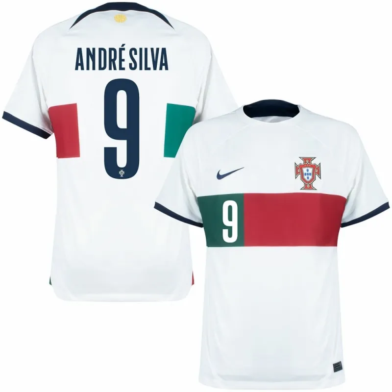 La camiseta de partido fuera de la Copa del Mundo FIFA 2022 de Portugal de André Silva - Blanca