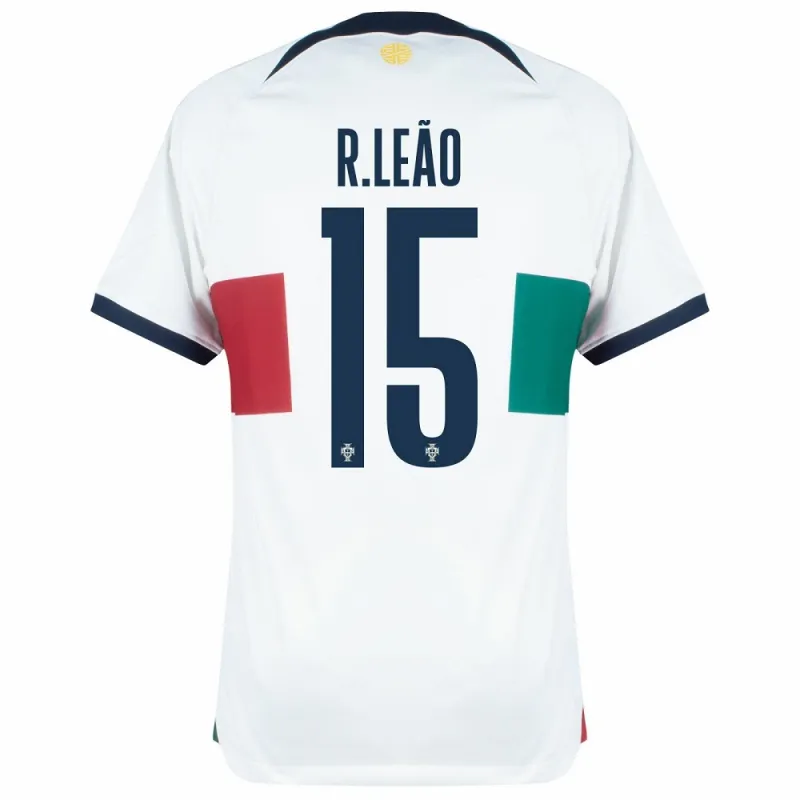La camiseta de partido fuera de la Copa del Mundo FIFA 2022 de Portugal de Rafael Leão - Blanca
