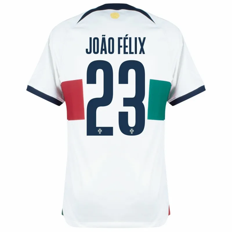 La camiseta de partido fuera de la Copa del Mundo FIFA 2022 de Portugal de João Félix - Blanca