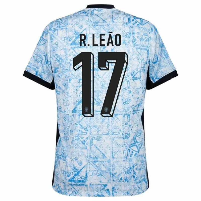 Rafael Leão. Maglia di trasferta della Portogallo 2024/25 - Bianco